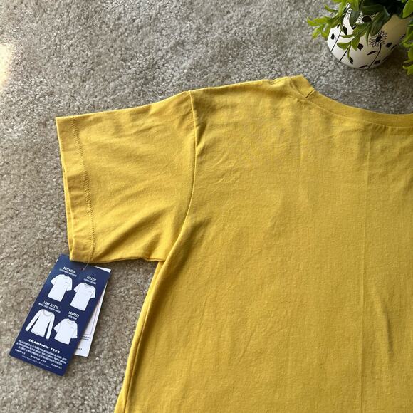 NWT Champion Golden Yellow Embroidered Emojis Cropped T-Shirt Size: XS - Picture 9 of 10